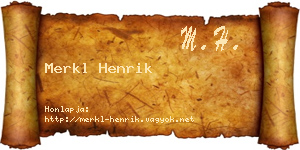 Merkl Henrik névjegykártya